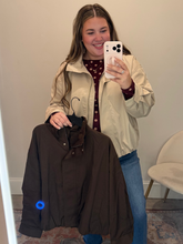 Load image into Gallery viewer, Plus Zip-up Mock Neck Elastic Hem Jacket
