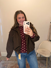 Load image into Gallery viewer, Plus Zip-up Mock Neck Elastic Hem Jacket
