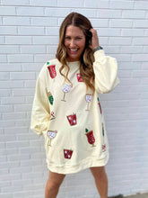 Load image into Gallery viewer, Sequin Drinks Pullover Dress XMAS
