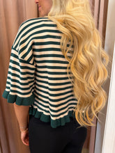 Load image into Gallery viewer, Stripe Cardigan Short Sleeve Sweater
