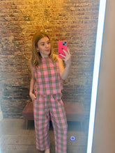 Load image into Gallery viewer, Multi-plaid Top And Pants Set
