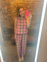 Load image into Gallery viewer, Multi-plaid Top And Pants Set
