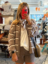 Load image into Gallery viewer, Heathered Stripe Button Down Knit Cardig
