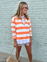 Load image into Gallery viewer, Striped Contrast Collar Polo Tee
