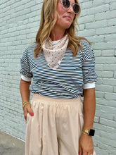 Load image into Gallery viewer, Striped Contrast Trim Rib Banded Top
