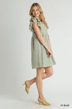 Load image into Gallery viewer, Checkered Ruffle Sleeve V-Neck Dress
