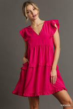 Load image into Gallery viewer, Ruffle Tiered V-Neck Dress
