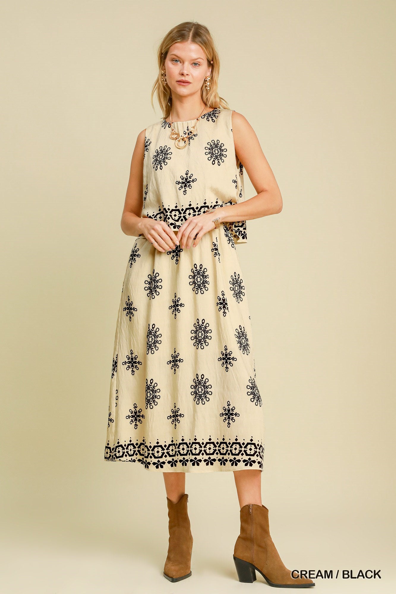 double layer midi dress Borderprint Double Layered Midi Dress – Dreams Boutique, LLC
