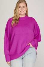 Load image into Gallery viewer, PLUS Drop Shoulder Oversized Mock Neck Sweater
