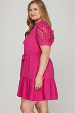 Load image into Gallery viewer, PLUS CROCHET LACE FRONT TIE BUTTON DOWN
