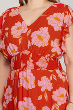 Load image into Gallery viewer, PLUS RUFFLED SLEEVE FLORAL PRINT TIERED
