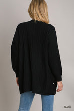Load image into Gallery viewer, Cable Knit Open Front Cardigan with Side
