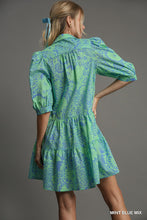 Load image into Gallery viewer, Two Tone Print Tiered Dress
