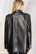Load image into Gallery viewer, Oversized Faux Leather Single Breasted Blazer.
