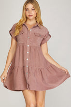 Load image into Gallery viewer, BUTTON DOWN CORDUROY DRESS
