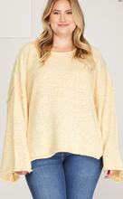 Load image into Gallery viewer, PLUS Wide Long Sleeve Loose Knit Sweater Top
