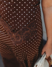 Load image into Gallery viewer, Polka Dot Lace Trim Spaghetti Strap Midi
