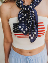 Load image into Gallery viewer, American Flag Strapless Sweater Knit Top
