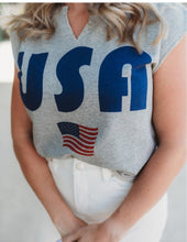 Load image into Gallery viewer, 4th Of July Usa Flag French Terry Muscle
