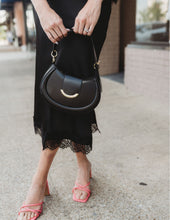 Load image into Gallery viewer, Satin Lace Hem Back Slit Pencil Midi Skirt
