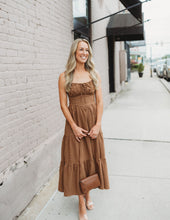 Load image into Gallery viewer, Plaid Corset Detail Front Tie Tiered Mid
