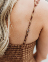 Load image into Gallery viewer, Plaid Corset Detail Front Tie Tiered Mid
