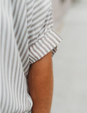 Load image into Gallery viewer, Rayon Striped Short Sleeve Button Up Shi
