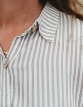 Load image into Gallery viewer, Rayon Striped Short Sleeve Button Up Shi
