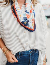 Load image into Gallery viewer, Rayon Striped Short Sleeve Button Up Shi
