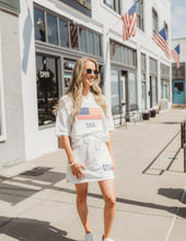 Load image into Gallery viewer, Usa Collared Top And Skirt Set

