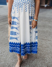 Load image into Gallery viewer, Vacation Back Smocked Ocean Print Strap
