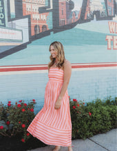 Load image into Gallery viewer, Vacation Back Smocked Dress Stripe Strap
