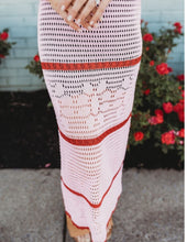 Load image into Gallery viewer, Color Block Striped Crochet Floral Knit
