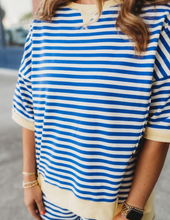 Load image into Gallery viewer, Oversized Stripe Casual Knit Top (part of a set)
