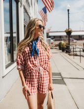Load image into Gallery viewer, Checkered Shirt Top &amp; Shorts Set

