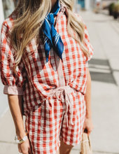 Load image into Gallery viewer, Checkered Shirt Top &amp; Shorts Set
