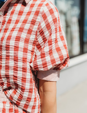 Load image into Gallery viewer, Checkered Shirt Top &amp; Shorts Set
