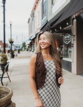 Load image into Gallery viewer, Plaid Spaghetti Strap Midi Dress
