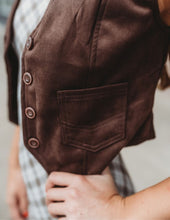 Load image into Gallery viewer, V Neck Button Down Suede Vest
