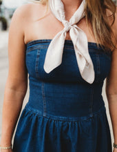 Load image into Gallery viewer, Strapless Denim Midi Dress
