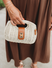 Load image into Gallery viewer, Leather Strap Accent Braided Hand Bag
