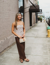 Load image into Gallery viewer, Plaid Strapless Front Tie Ruffle Hem Top
