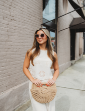 Load image into Gallery viewer, Open Weave Paper Straw Half Moon Hobo Ba
