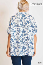 Load image into Gallery viewer, PLUS Two Tone Floral Print Button Down T
