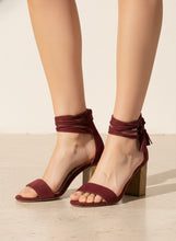 Load image into Gallery viewer, Tassel Wrap Ankle Strap Block Heel Sanda
