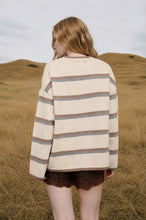 Load image into Gallery viewer, Heathered Stripe Button Down Knit Cardig
