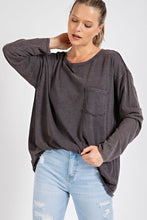 Load image into Gallery viewer, MINERAL WASHED ROUND NECKLINE LONG SLEEVE
