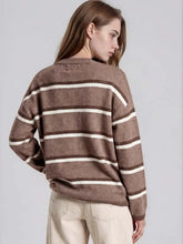 Load image into Gallery viewer, Heathered Stripe Button Down Knit Cardig
