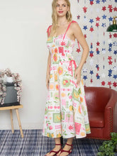Load image into Gallery viewer, Fruit Motif Shirred Spaghetti Strap Maxi
