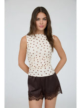 Load image into Gallery viewer, Polka Dot Boat Neck Sleeveless Mesh Knit
